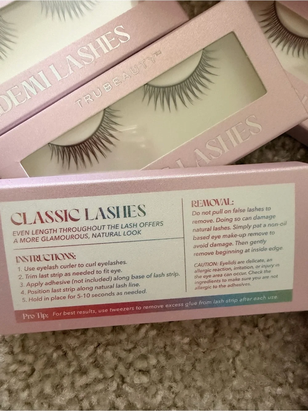 False Eyelash Set with Pink Metallic Makeup Bag